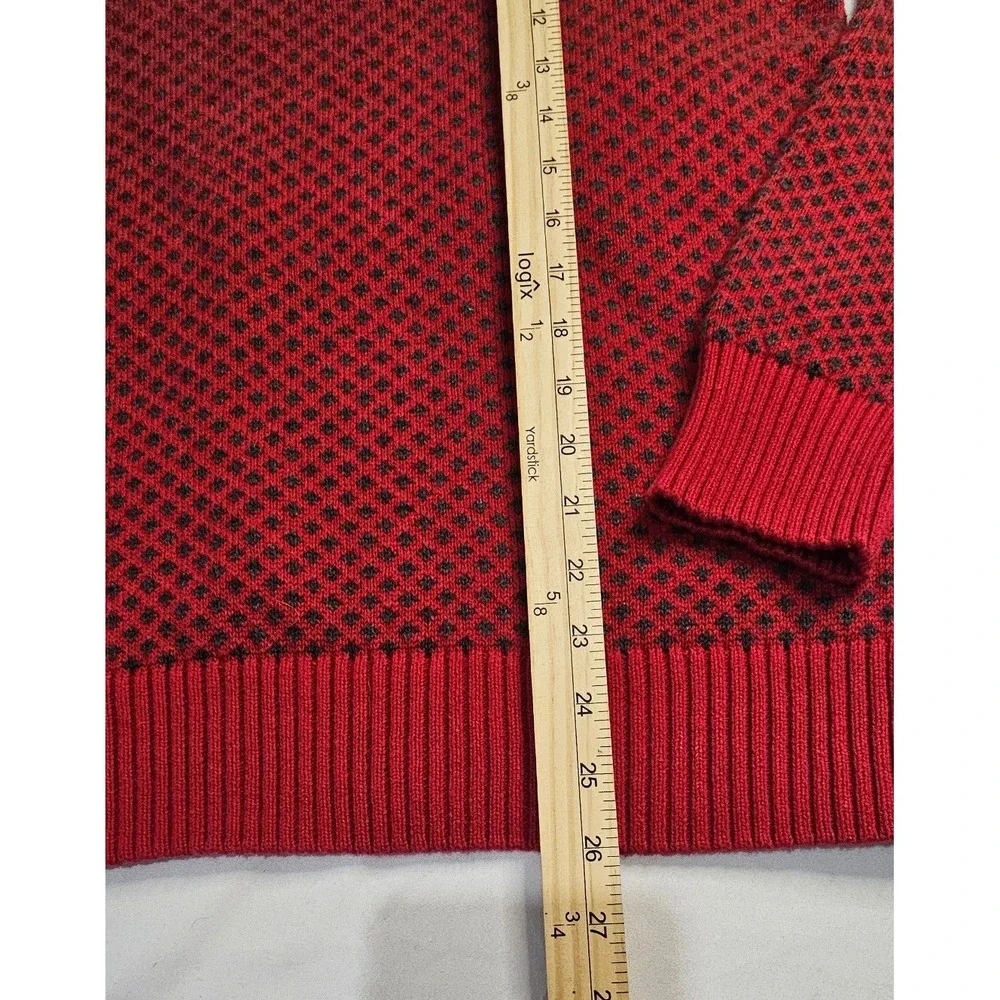 Weatherproof Vintage Men's Small‎ Red Black Textured Cotton Crewneck Sweater S